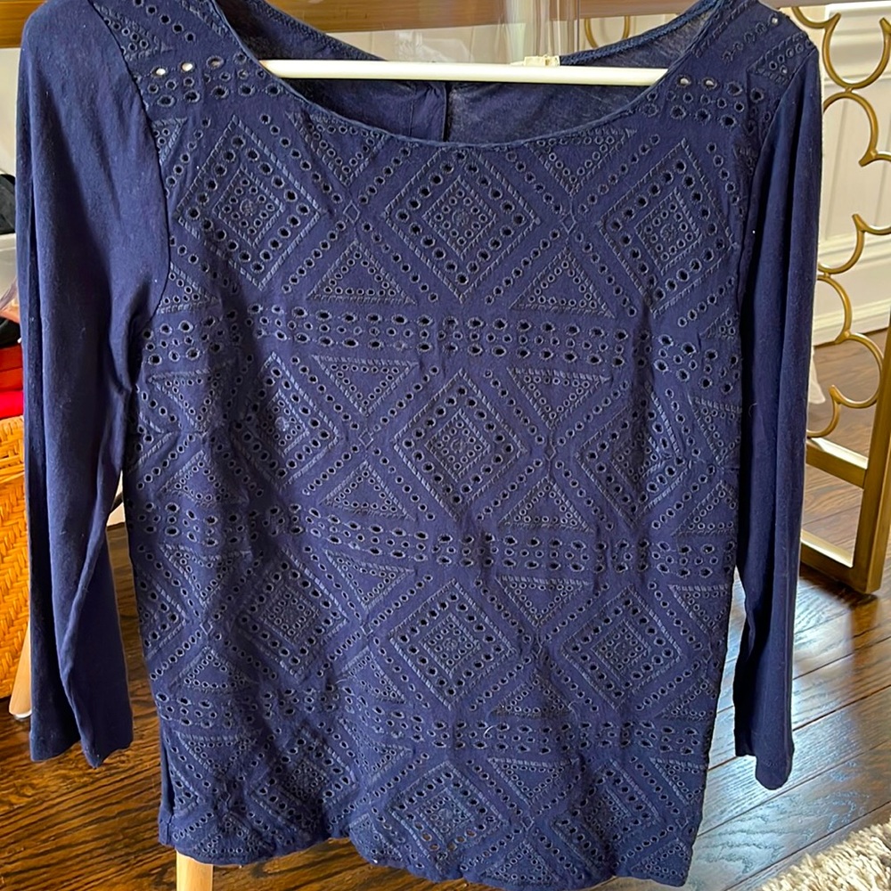 JCrew Cotton Navy Top